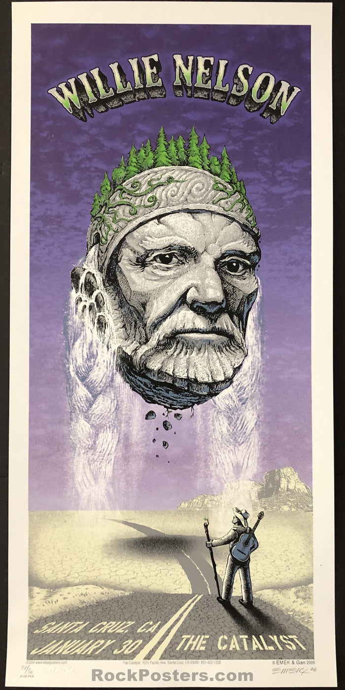 AUCTION -  Emek  Willie Nelson - Santa Cruz '06 Silkscreen RARE Purple Variant Edition of 30 -  Condition  -  Mint-75787-51793