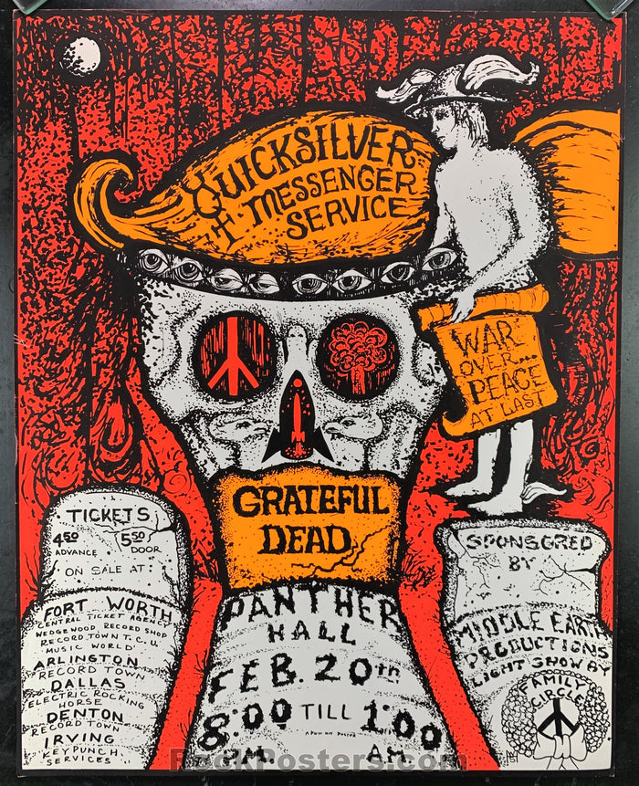 AUCTION - AOR4.161 - Grateful Dead Texas Panther Hall 1970 Concert Poster - Panther Hall - Condition - Excellent-78053-51795