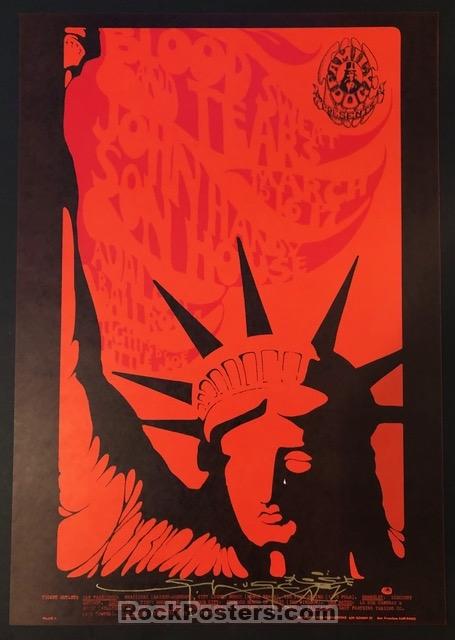 AUCTION - FD-110 - Blood Sweat & Tears - Stanley Mouse Signed 1968 Poster - Avalon Ballroom - Mint-222225-136306