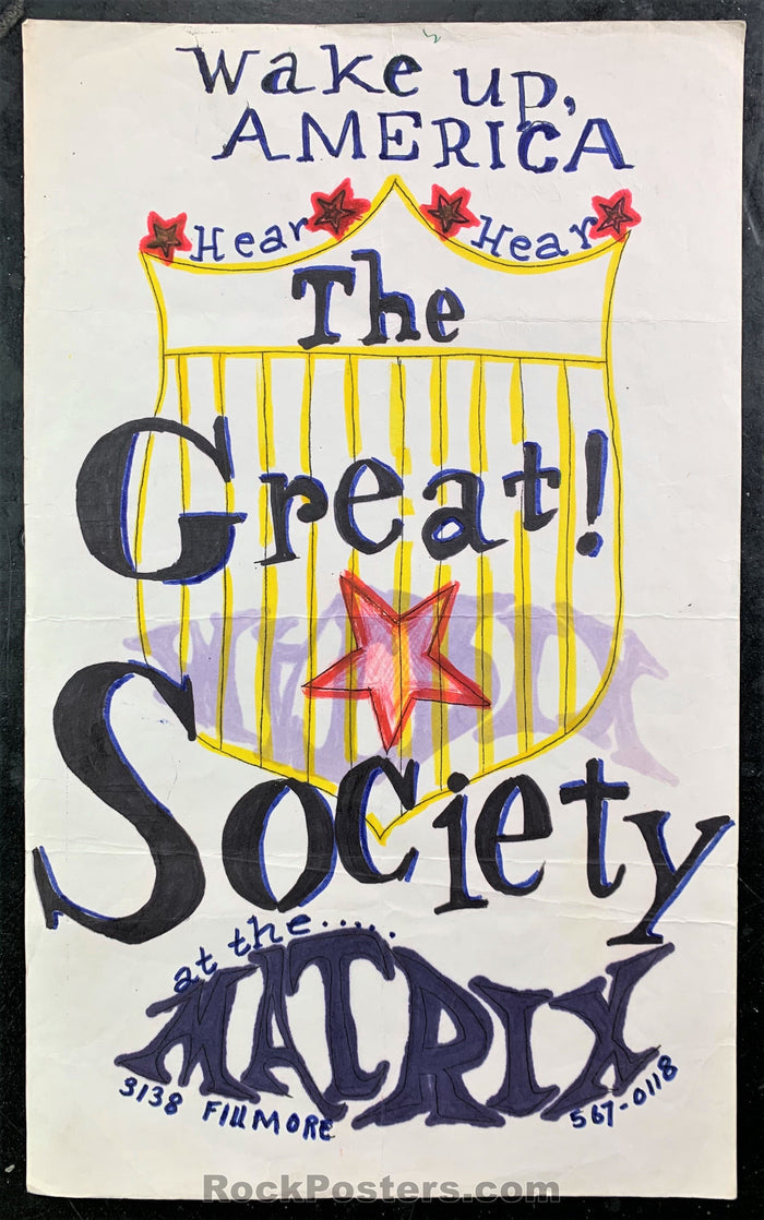 AUCTION - Great Society Hand-Made One-Of-A-Kind 1966 Poster - The Matrix - Excellent-226920-136316