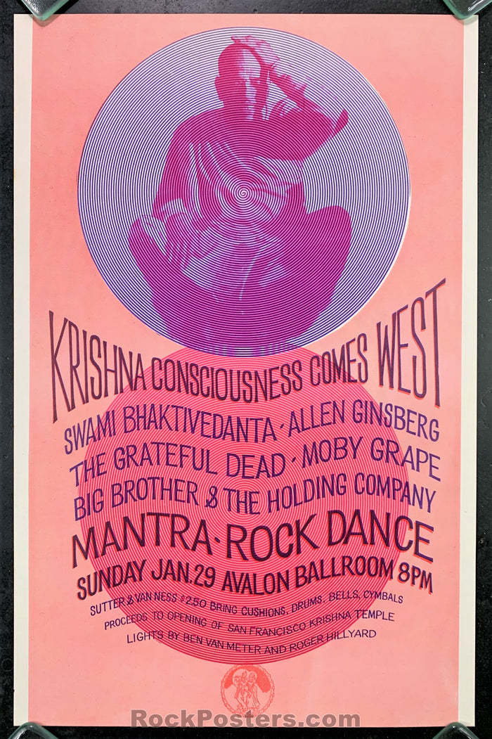 AUCTION - AOR 2.18 - Grateful Dead Allen Ginsberg 1967 Original Poster - Avalon Ballroom - Condition - Near Mint Minus-77883-51810