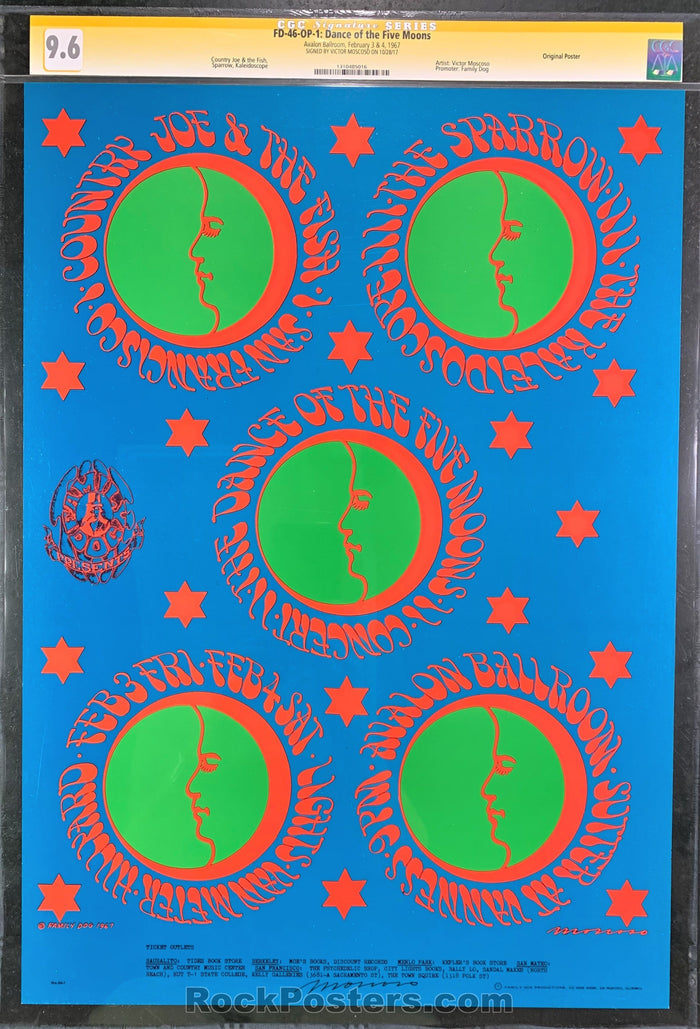 AUCTION -  FD-46 - Country Joe & the Fish 1967 Poster - Moscoso Signed - Avalon Ballroom - CGC Graded 9.6-227179-136326