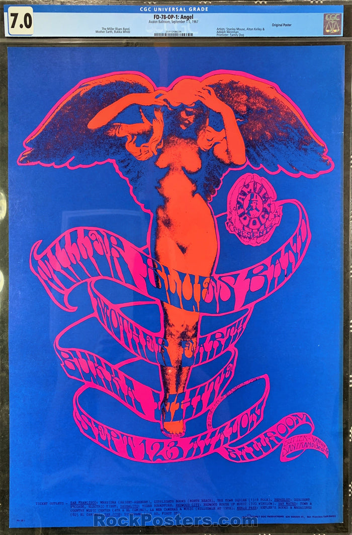 AUCTION - FD-78 - Steve Miller 1967 Poster - Avalon Ballroom - CGC Graded 7.0-227181-136329