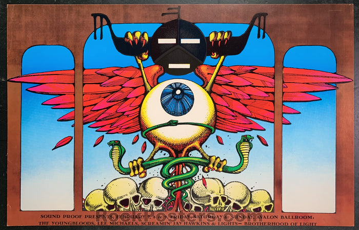 AUCTION - AOR2.22 - Rick Griffin 1969 Original Poster - Condition - Avalon Ballroom - Condition - Excellent-77562-51827
