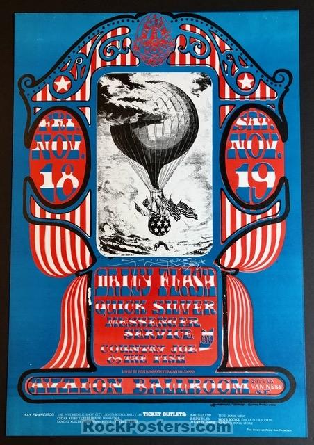 AUCTION - FD-35 - Quicksilver Messenger Service - Stanley Mouse Signed 1966 Poster - Avalon Ballroom - Mint-222121-136333