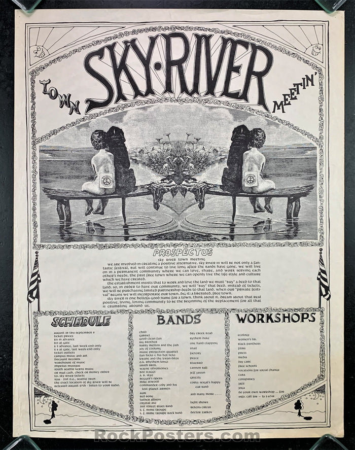 AUCTION - Sky River Festival  - Grateful Dead  S.F. Mime Troupe 1968 Festival Poster -  Condition - Very Good-77027-51831