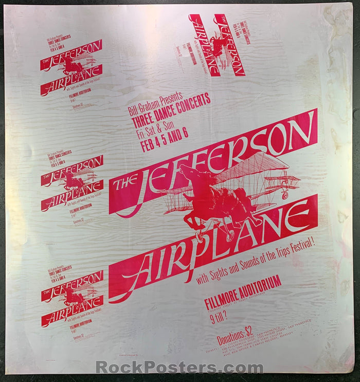 AUCTION -  BG 1  -  Jefferson Airplane Original Printing Plate - Fillmore Auditorium - Condition - Excellent-77268-51832