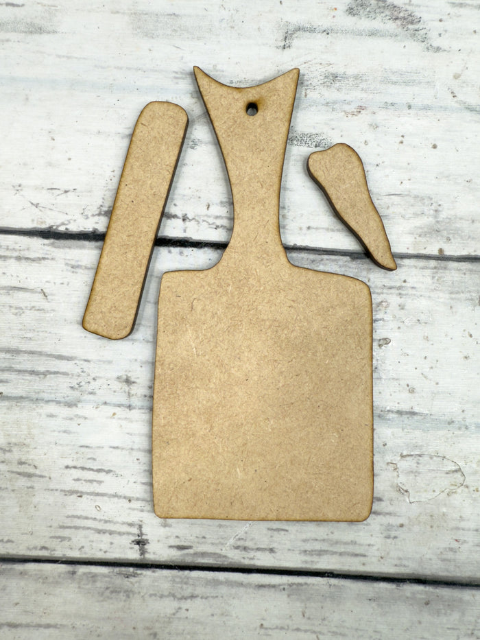 Simple Snowman Cutting Board Ornament DIY Kit
