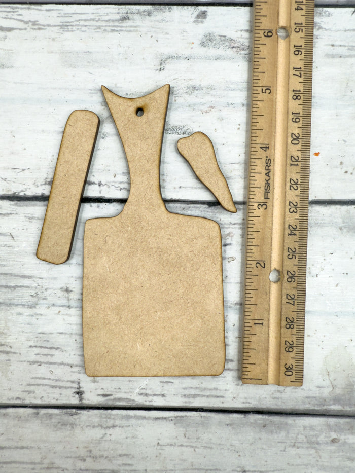 Simple Snowman Cutting Board Ornament DIY Kit