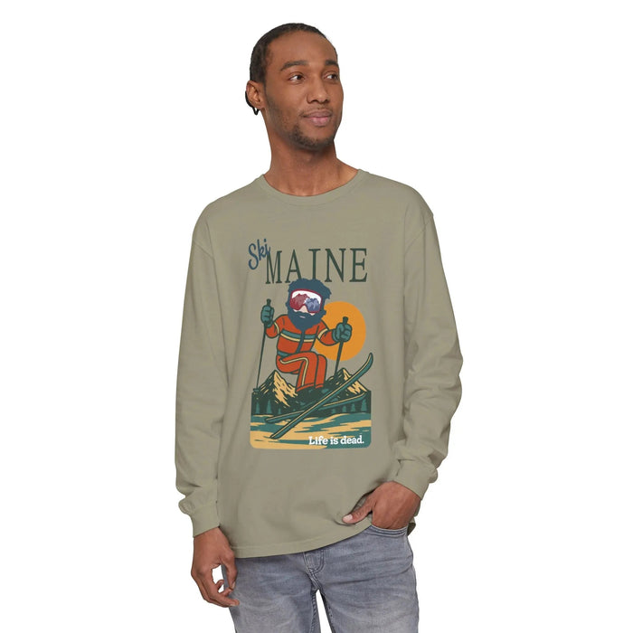 Ski Maine - Life is DeadMountain Collection Garment-Dyed Long Sleeve T-Shirt