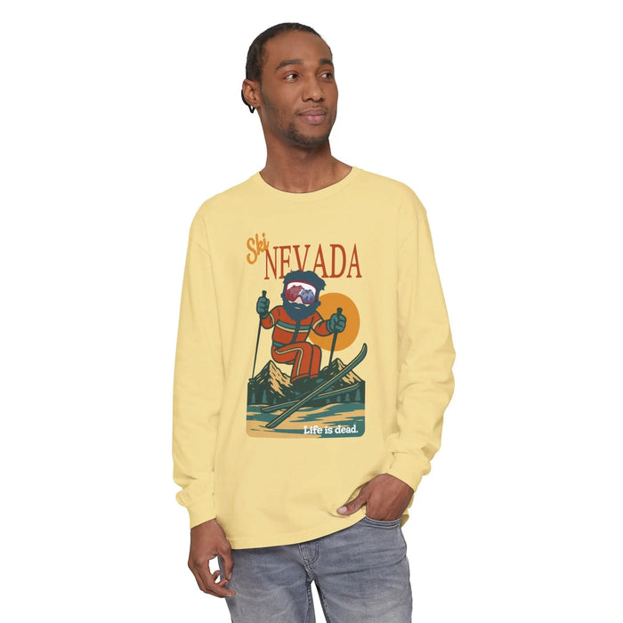 Ski Nevada - Life is DeadMountain Collection Garment-Dyed Long Sleeve T-Shirt