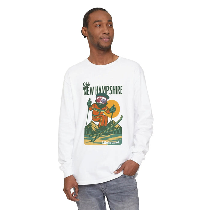 Ski New Hampshire - Life is DeadMountain Collection Garment-Dyed Long Sleeve T-Shirt