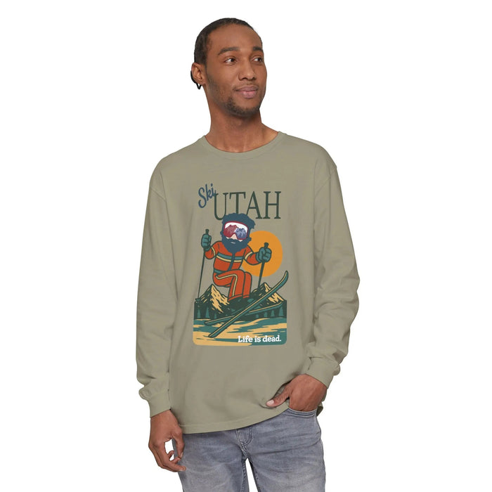 Ski Utah - Life is DeadMountain Collection Garment-Dyed Long Sleeve T-Shirt