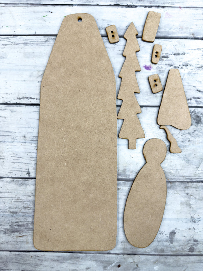 Skinny Primitive Snowman Cutting Board DIY Kit