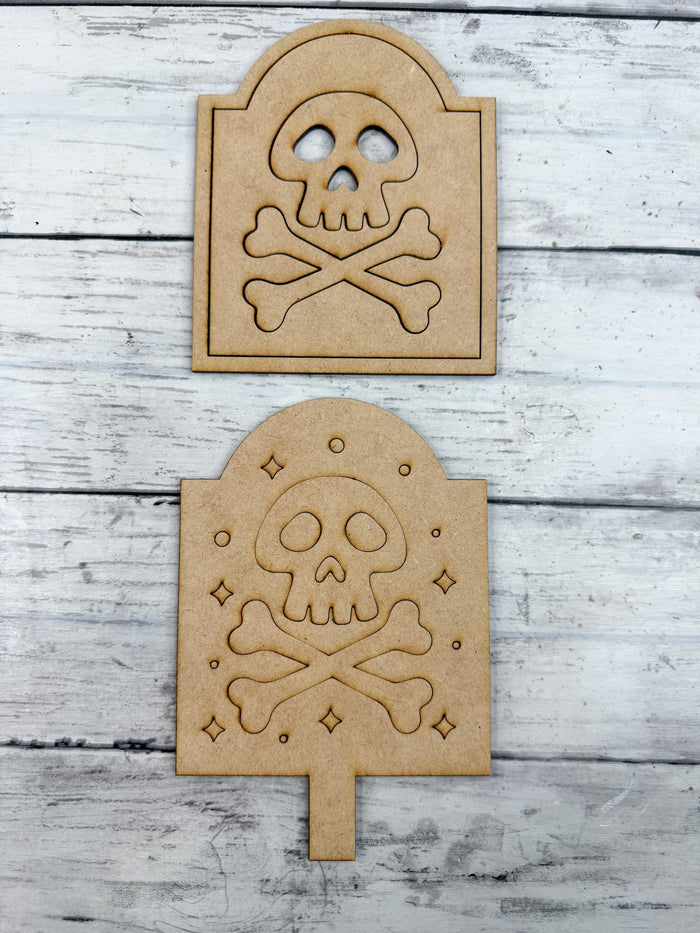Skull and Cross Bones Insert for Spindle Base