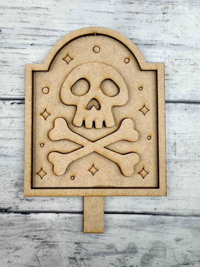 Skull and Cross Bones Insert for Spindle Base