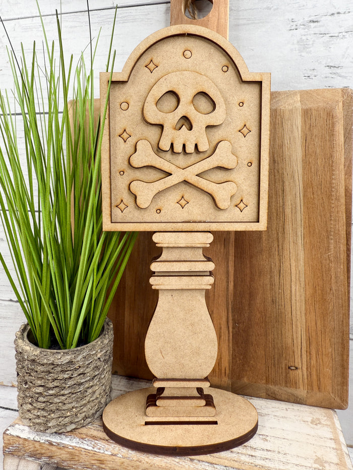 Skull and Cross Bones Insert for Spindle Base
