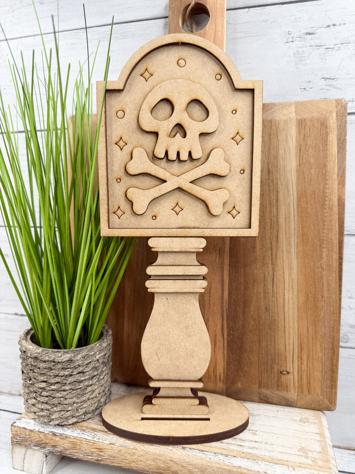Skull and Cross Bones Insert for Spindle Base