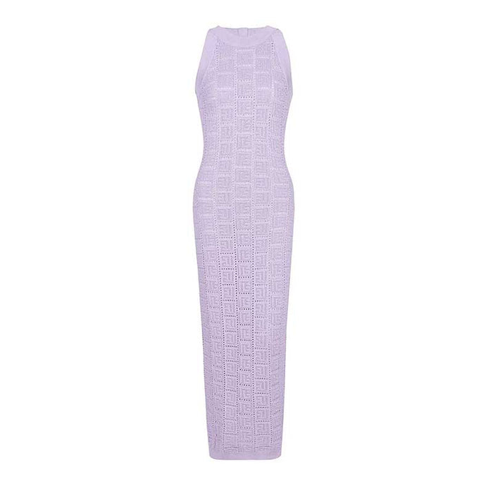 Sleveless Knitted Halter-Neck Midi Dresses