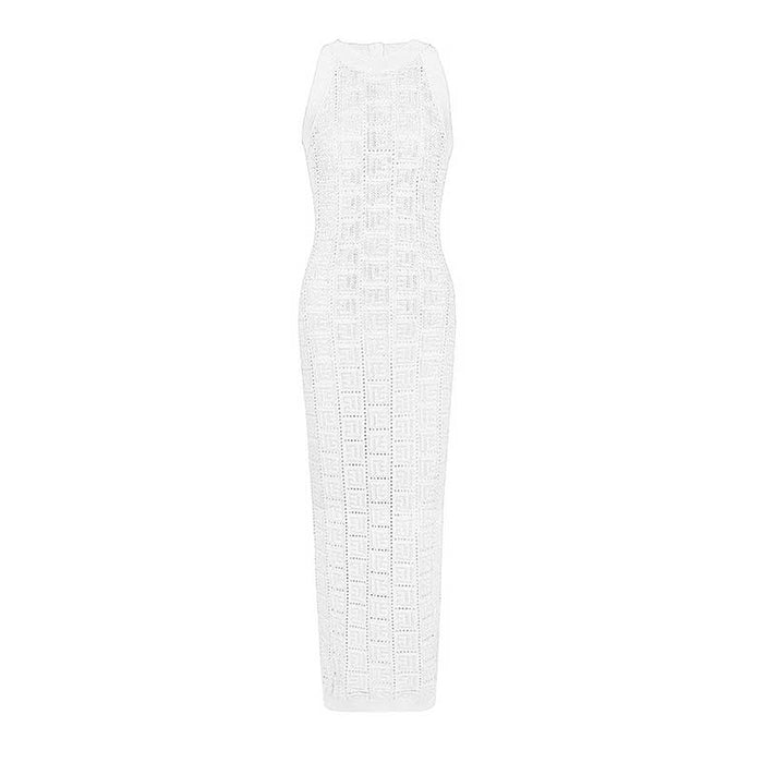 Sleveless Knitted Halter-Neck Midi Dresses