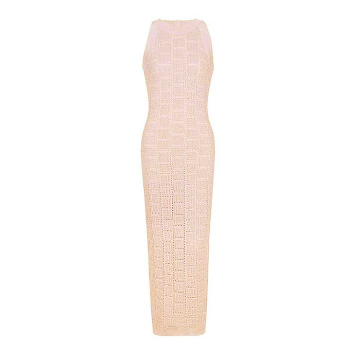 Sleveless Knitted Halter-Neck Midi Dresses