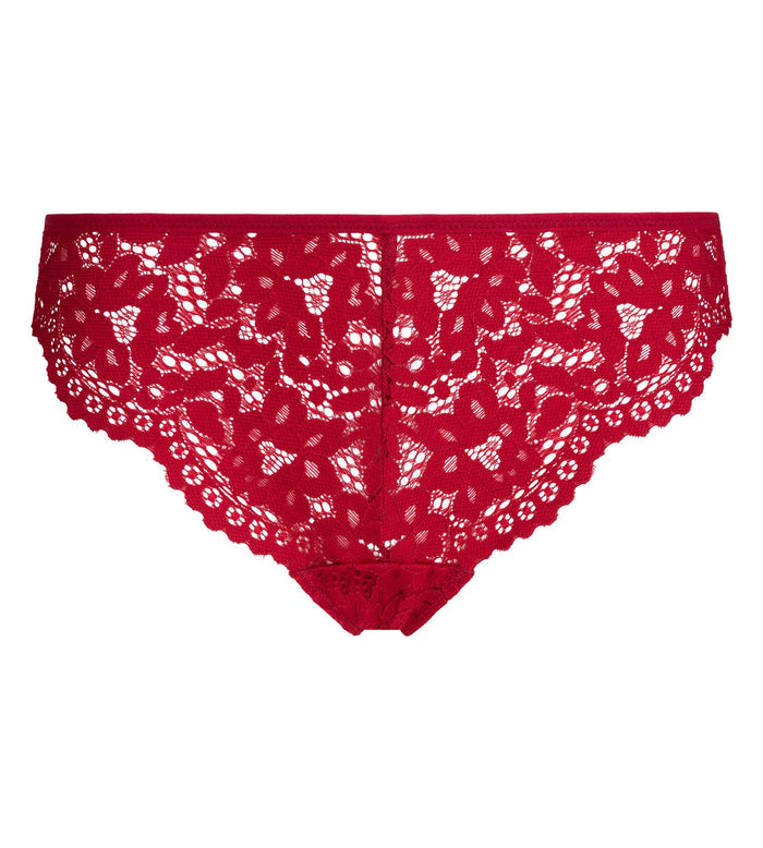 Slip brésilien dentelle rouge Burning Eclat