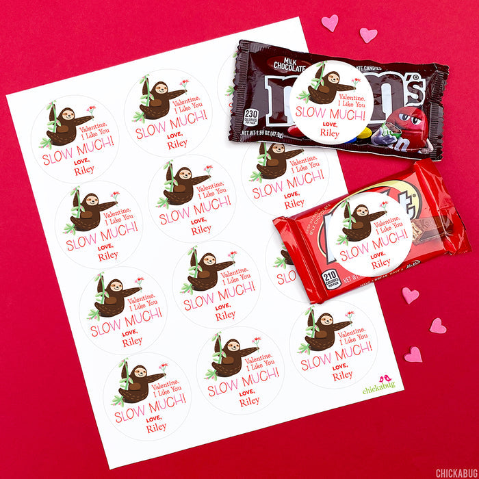 Sloth Valentine's Day Stickers