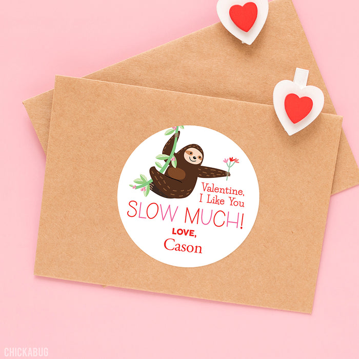 Sloth Valentine's Day Stickers