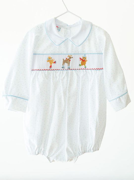 Smocked Bubble - Animal Ice Skaters
