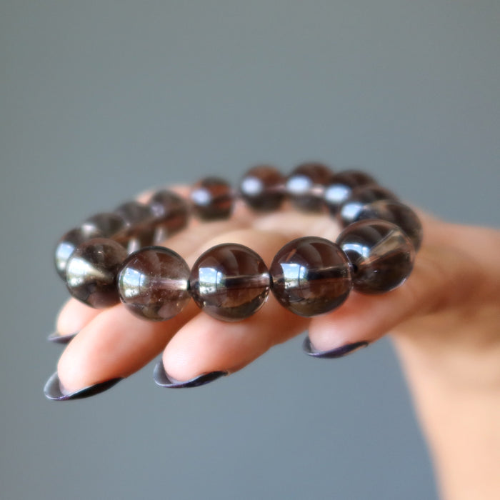 Smoky Quartz Bracelet on the palm