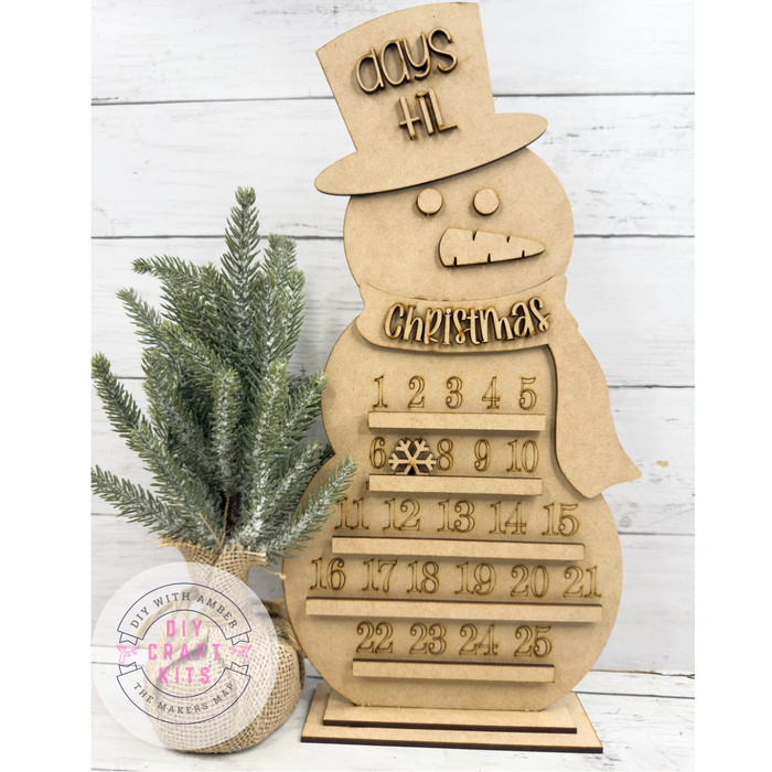 Snowman Advent Calendar Sign DIY Kit