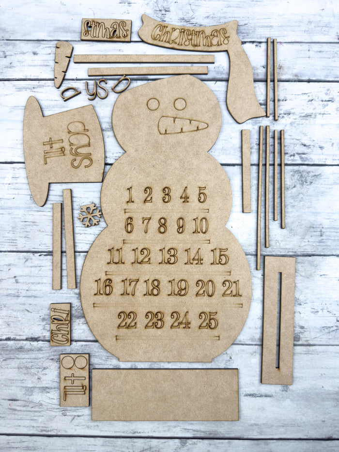 Snowman Advent Calendar Sign DIY Kit