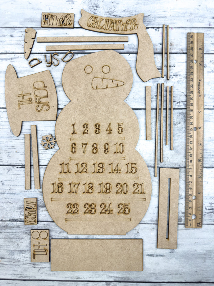 Snowman Advent Calendar Sign DIY Kit