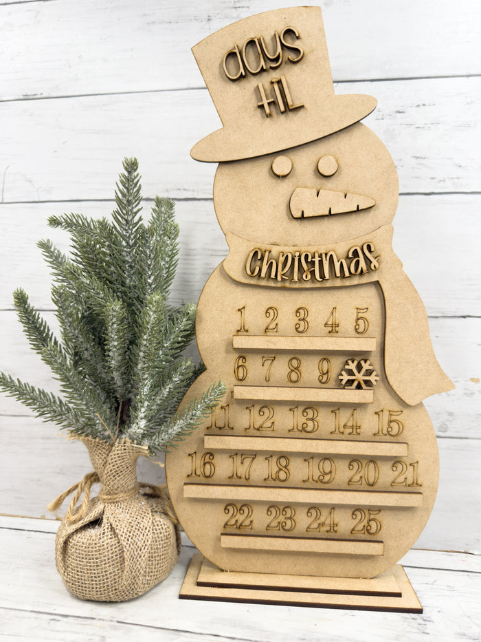 Snowman Advent Calendar Sign DIY Kit