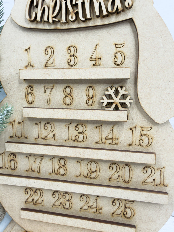 Snowman Advent Calendar Sign DIY Kit