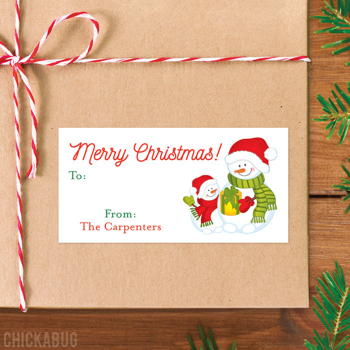 Snowman Christmas Gift Labels