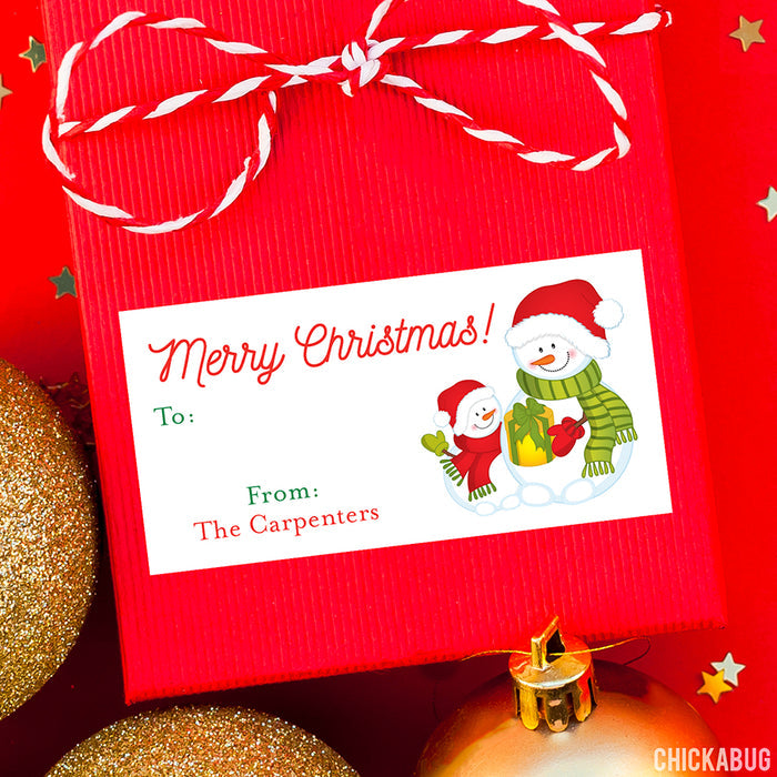 Snowman Christmas Gift Labels