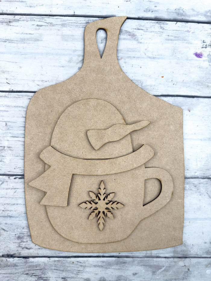 Snowman Mug Cutting Board DIY Kit