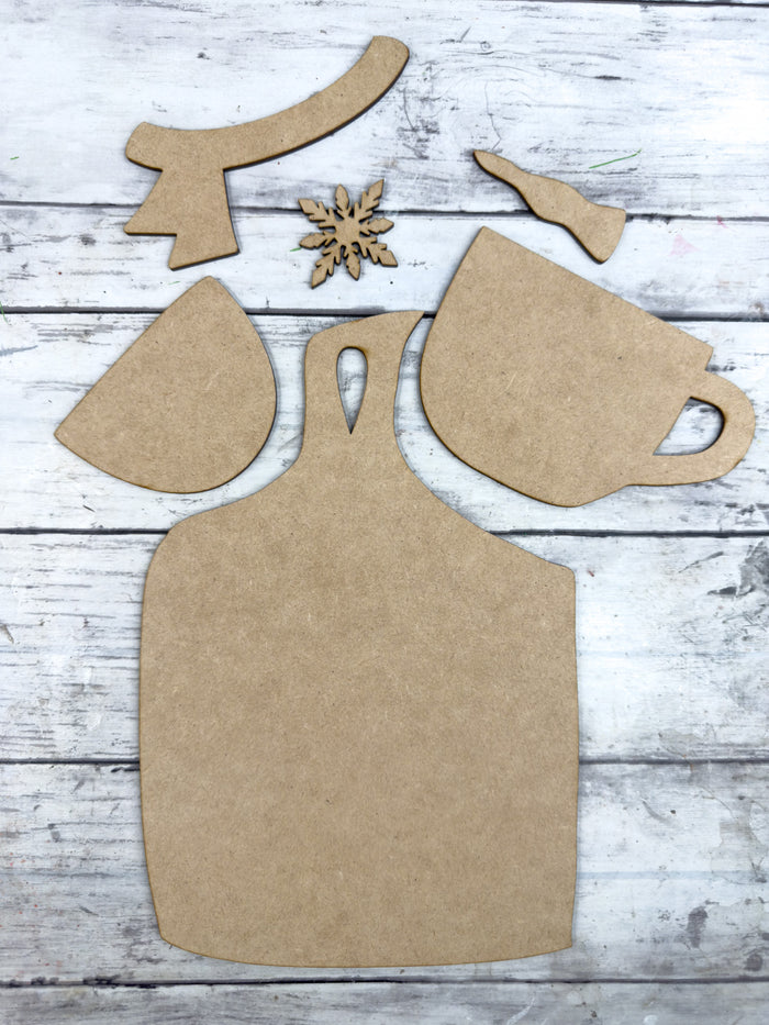 Snowman Mug Cutting Board DIY Kit