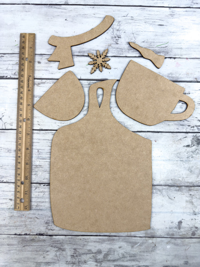 Snowman Mug Cutting Board DIY Kit