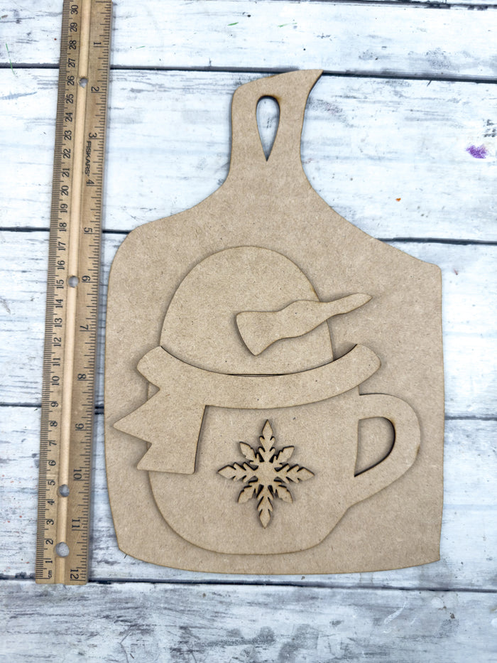 Snowman Mug Cutting Board DIY Kit