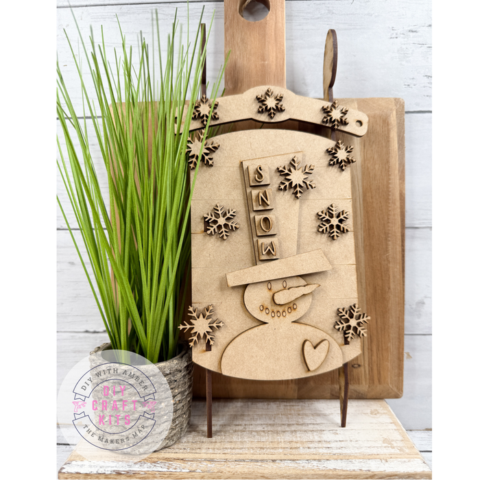 Snowman Sled DIY Kit