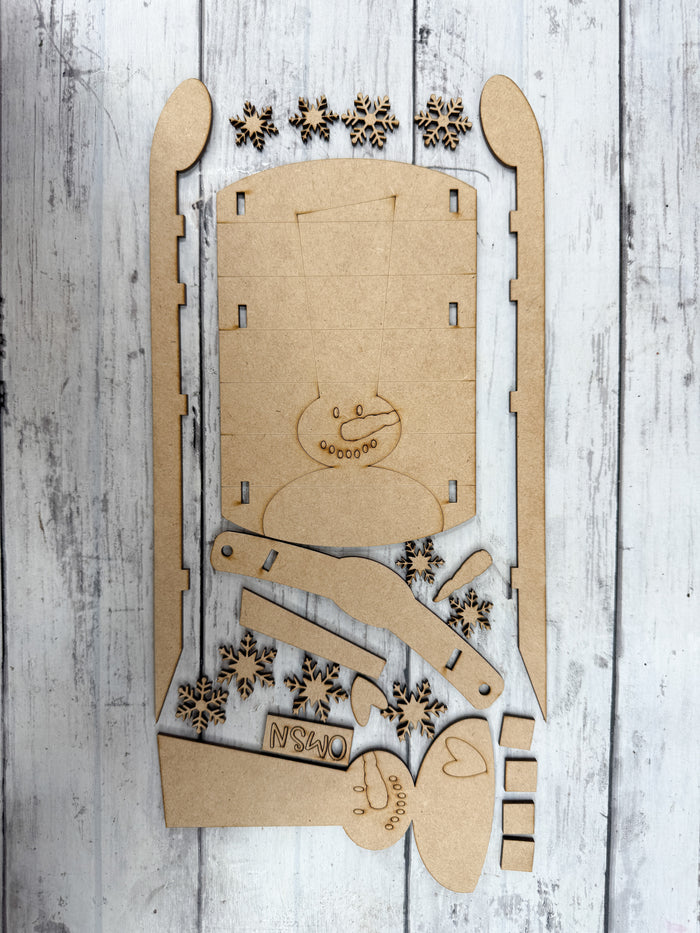 Snowman Sled DIY Kit