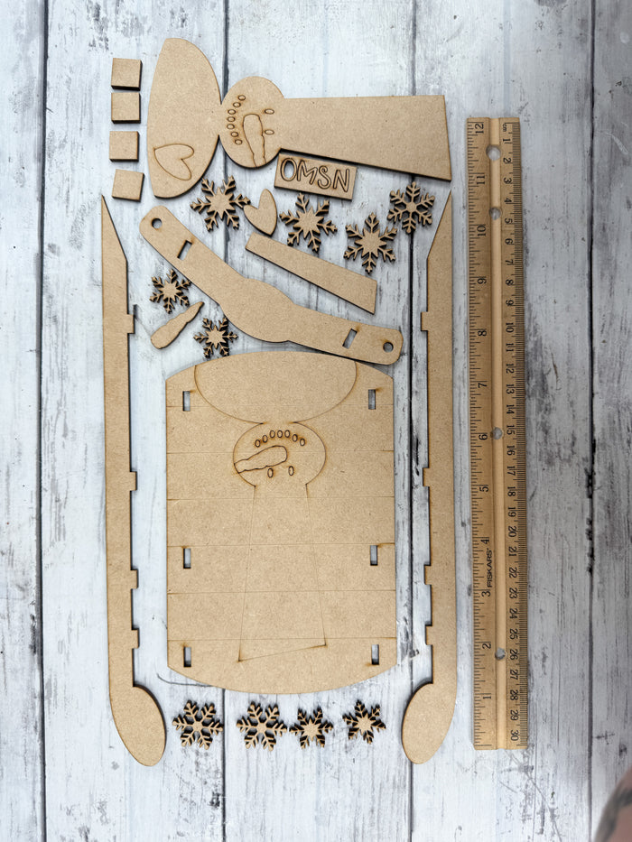Snowman Sled DIY Kit