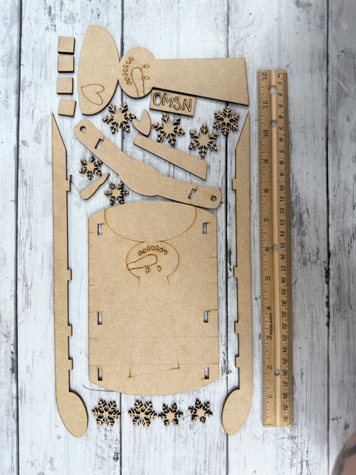 Snowman Sled DIY Kit