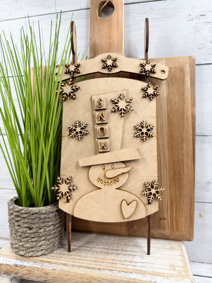 Snowman Sled DIY Kit