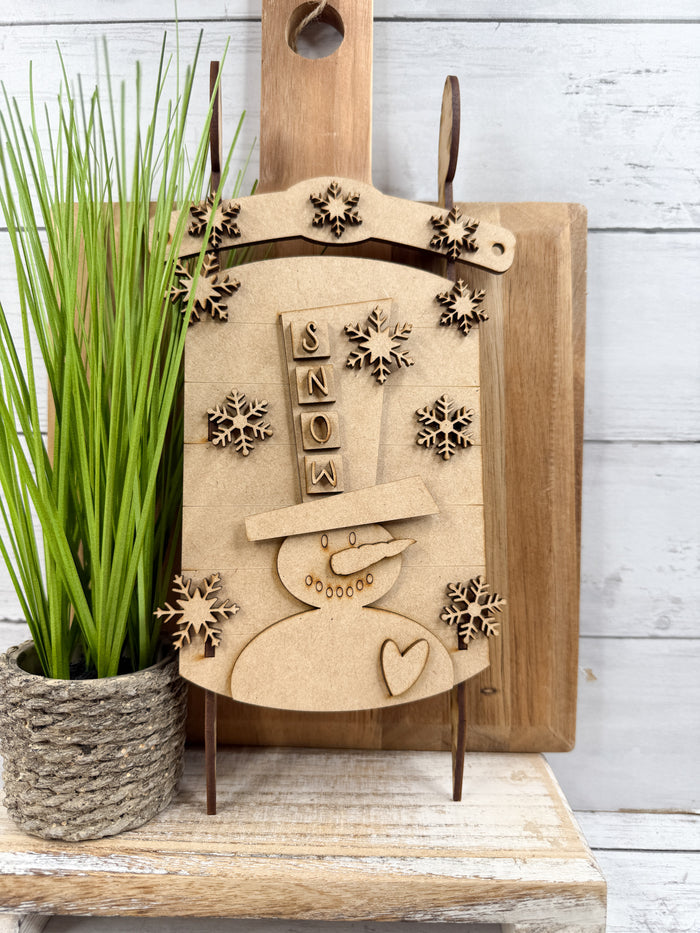 Snowman Sled DIY Kit