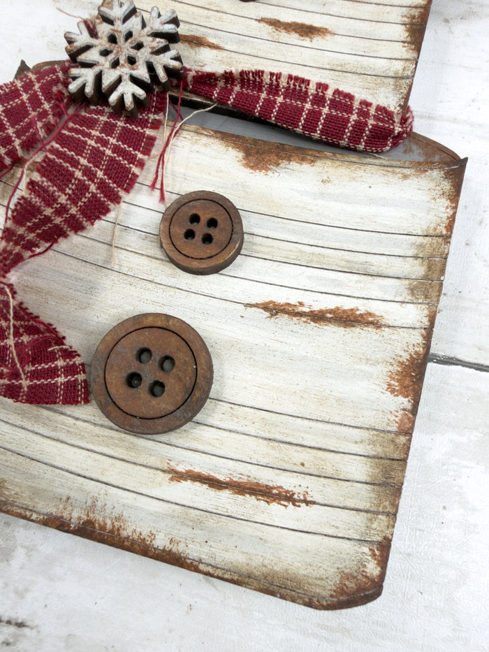 Snowman Wood Tin Cans Stacked Shelf Sitter DIY Kit