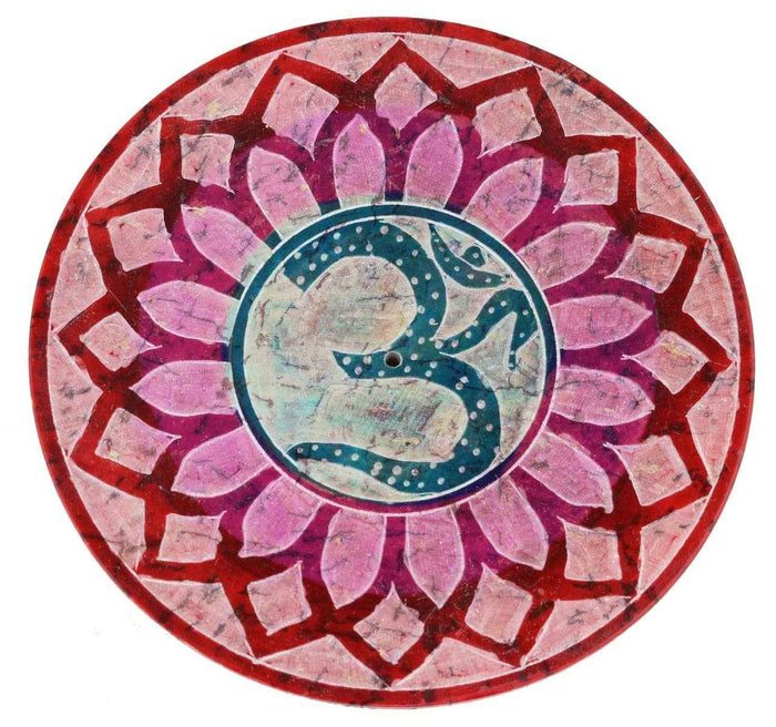 Soapstone Incense Burner - Round OM (4 in.)
