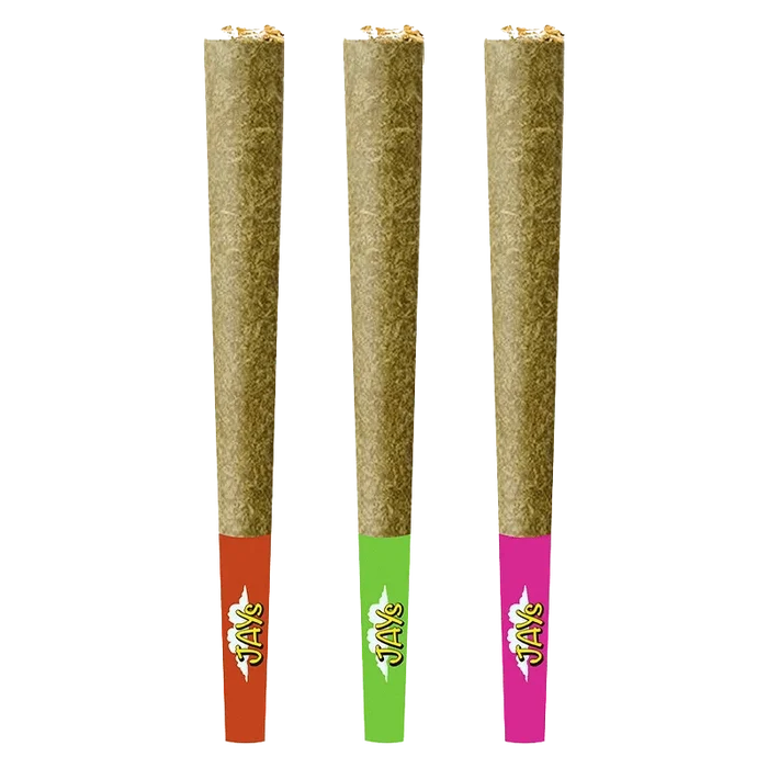 Front view of the Sodaze High Potency 50+ Diamond Multi Pack Infused Pre Rolled 3 x 0.5 g, showing three colorful, cylindrical infused pre-rolls.